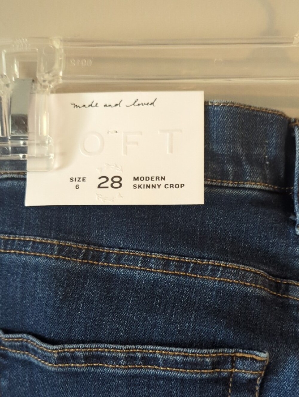 NWT- LOFT Dark Blue Modern Skinny Cropped Jeans with Laser-Cut Ankle - NWT - Picture 3 of 10
